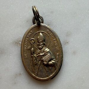 Vintage 1970s Saint Augustine Religious Pendant